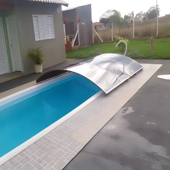 Cobertura Retrátil de Telha Metálica Simples para Piscina